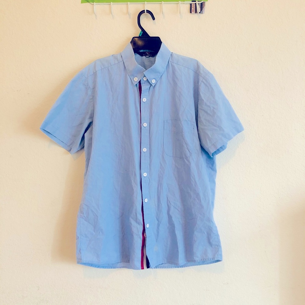 Paul Jones blues men’s short sleeve dress shirt